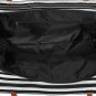 Faux Leather Accent Striped Weekender Tote