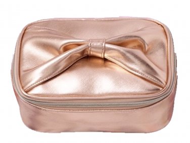 Ulta Limited Edition Metallic Bow Top Cosmetic Case Rosegold
