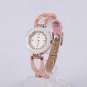 Pink & Gold Crystal Accent Bracelet Wrist Watch