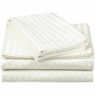 FIT By Design 100% Cotton Sateen Sheet Set Ivory Shadow Stripe Queen Size FIT By Design 100% Cotton Sateen Sheet Set Ivory Shadow Stripe Queen Size