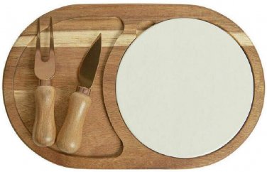 Twine Living Co. Gourmet Wood & Ceramic Cheese Board Gift Set