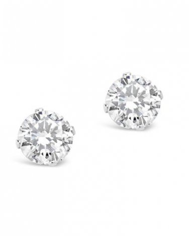 Sterling Silver CZ Stud Earrings
