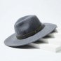 Women's Fedora With Faux Leather Band Gray