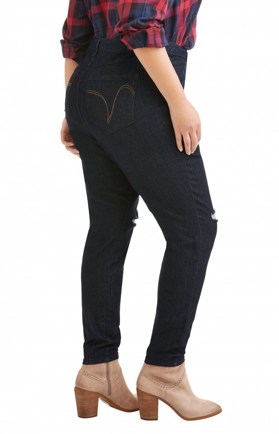 A3 Denim Women's Plus Size Destructed Skinny Jean