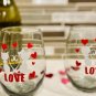 Love Cats Stemless Wine Glasses Set of Two
