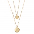 Gold-Plated Coin Layered Pendant Necklace