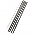 Long Metal Straws Set of 4 With Cleaning Brush