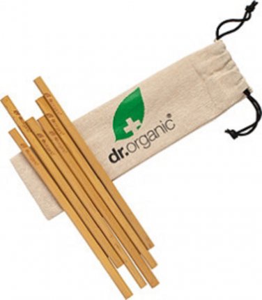 Eco-Friendly 6 Piece Reusable Bamboo Drinking Straws Set