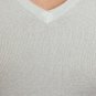 Cropped V-Neck Three-Quarter Sleeve Sweater Light Gray Small
