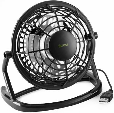 iKross USB Fan USB Mini Desktop Office Fan with 360 Rotation Black