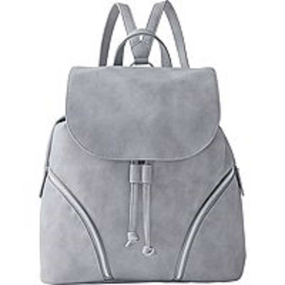 Faux Leather Backpack Gray