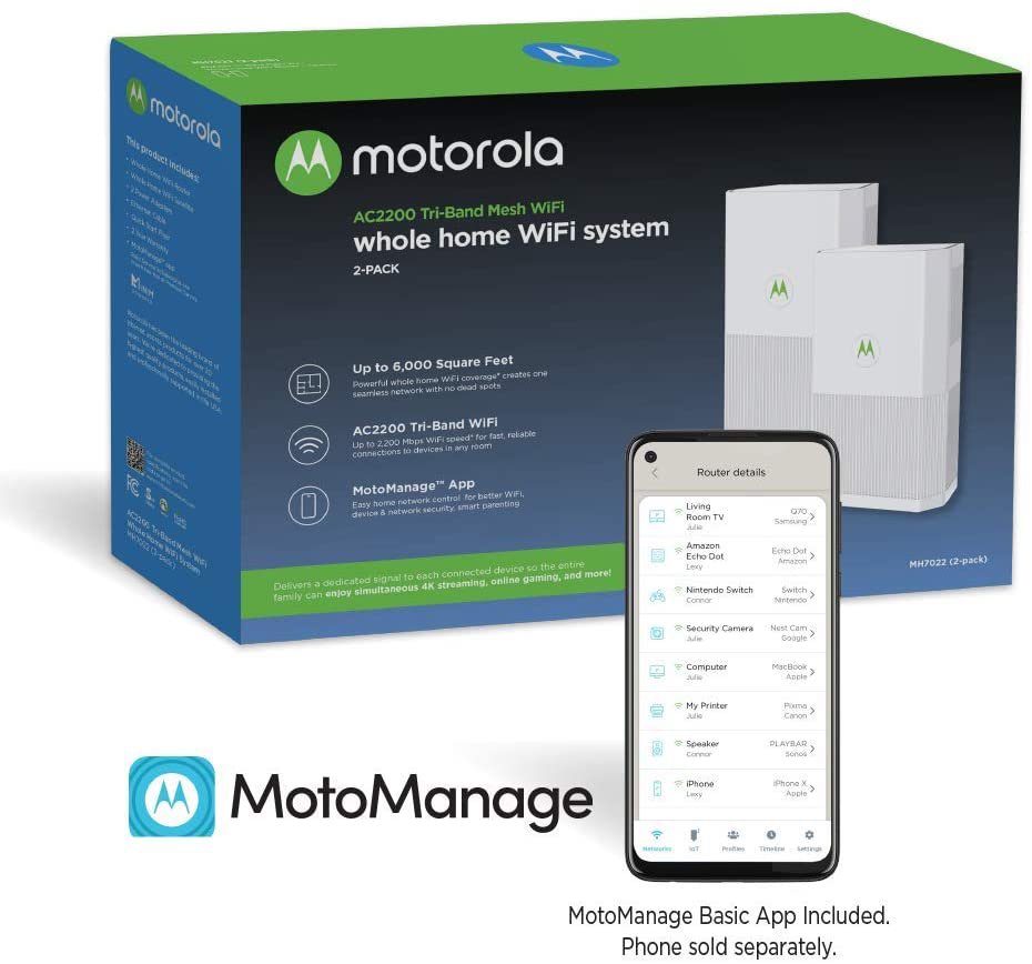 Motorola Whole Home Mesh WiFi System 2Pack