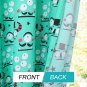 Alien Monster Pattern Printed Decorative Curtains for Kids Room Green Set of 2 Panels