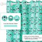Alien Monster Pattern Printed Decorative Curtains for Kids Room Green Set of 2 Panels