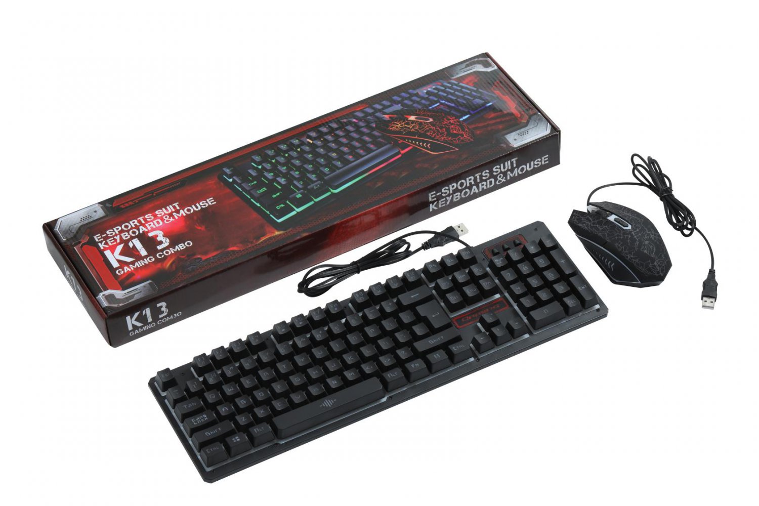 Rainbow Backlit Gaming Keyboard and Mouse Combo