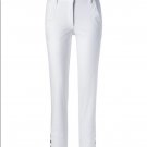 White Ankle Snap High Rise Jeans