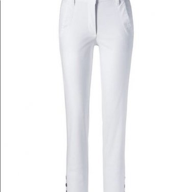 White Ankle Snap High Rise Jeans