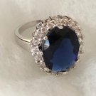 Womens Blue Quartz & White Topaz Cocktail Ring
