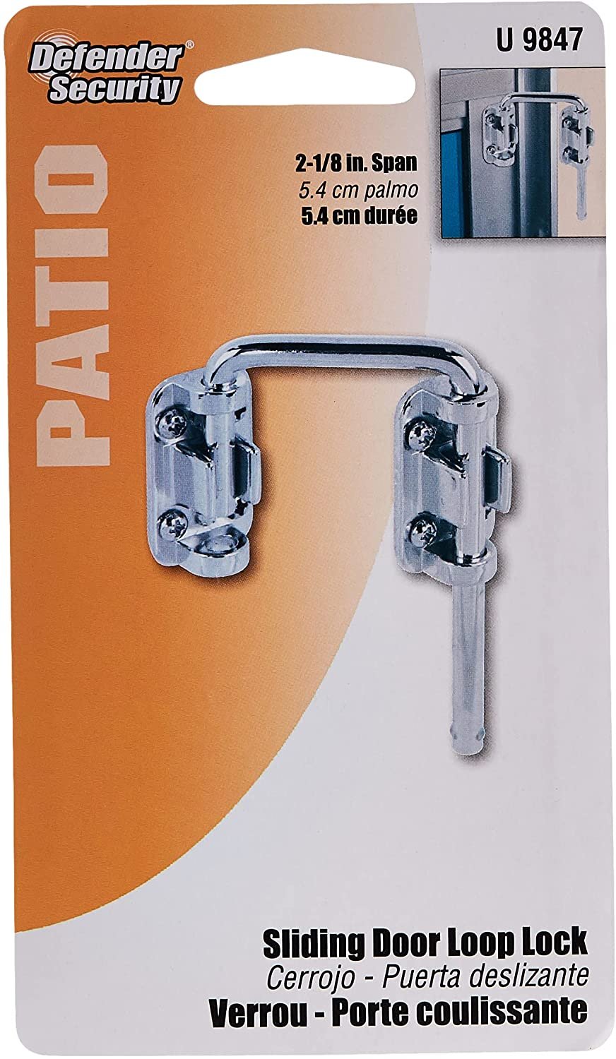 Defender Security Patio Sliding Door Loop Lock