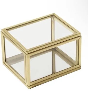 Square Ring and Display Box Goldtone/Clear