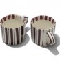 Noon & Moon Cherry Lacquer Striped Coffee Mugs Set of 2