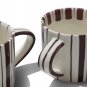 Noon & Moon Cherry Lacquer Striped Coffee Mugs Set of 2