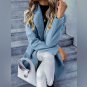 Womenâs Double-breasted Wool Coat with Gold-tone Hardware Blue S