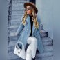 Womenâs Double-breasted Wool Coat with Gold-tone Hardware Blue S