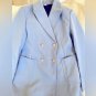 Womenâs Double-breasted Wool Coat with Gold-tone Hardware Blue S