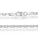 Solid Sterling Silver Square Cable Chain Necklace 40cm 16" 2.1mm Mens Womens 925