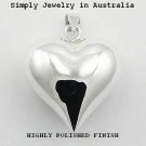 Sterling Silver Puffed Love Heart Classic Pendant 29 x 36 x 16mm Genuine 925