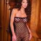 Seamless triple diamond net pattern bandeau mini dress