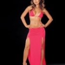 Slinky long split skirt set *