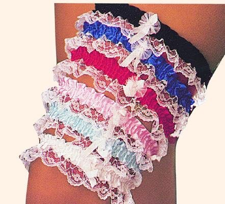 garters with lace ruffles