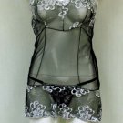 Sexy floral multi color embroidered babydoll