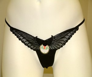 Embroidered butterfly thong