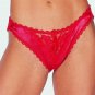 Satin and lace crotchless panty