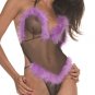 sexy sheer body cover with maribou trim