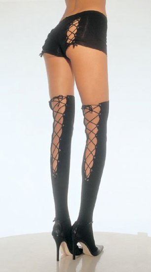 Lycra thigh hi with lace up back
