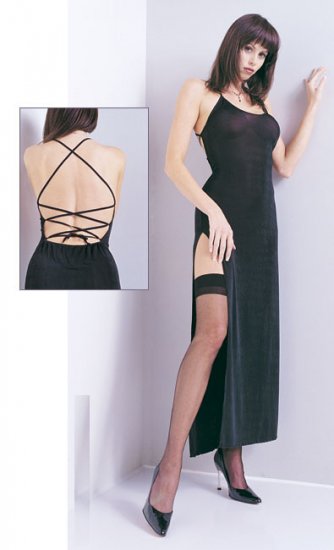 Slinky long dress with lace up back