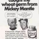 1971 Kretschmer Wheat Germ: Mickey Mantle, Johnny Unitas