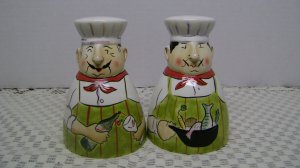 CHEF PIERRE SALT and PEPPER CLAY ART
