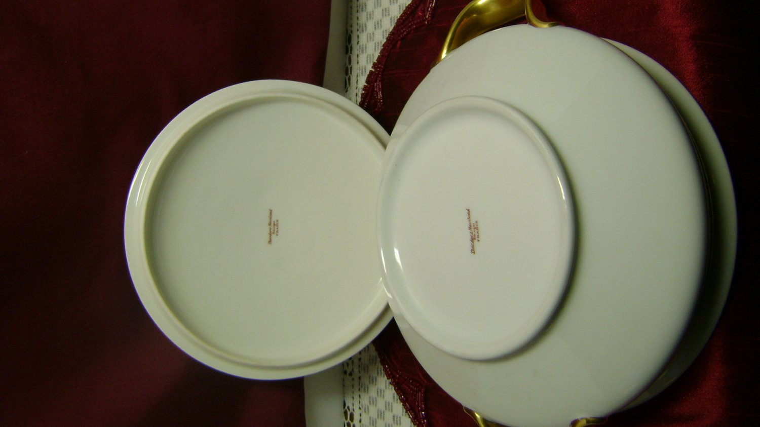 HAVILAND Limoges china Schleiger 623 Gold Encrusted pattern Vegetable Covered Bowl