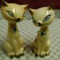 Enesco Japan Peach Siamese Cats Salt Pepper Rhinestones
