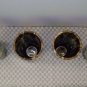 Vintage Retro SET OF FOUR Brown Drip Beverage Glasses Tumblers