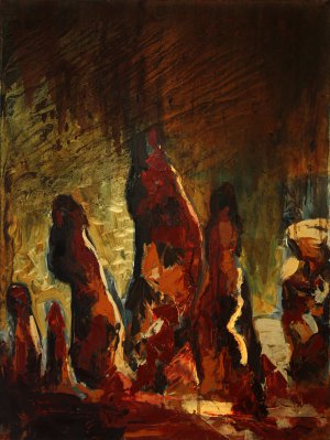 Cavern - abstract art landscape oil painting on canvas