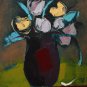 Beautiful flowers in a vase - oil on canvas by Denitsa Kaneva