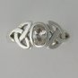STERLING SILVER CELTIC TRISKELE RING WITH CUBIC ZIRCONIA