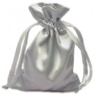 Silver Satin Pouches (12 pcs)