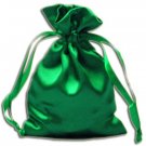 Emerald Green Satin Pouches (12 pcs)